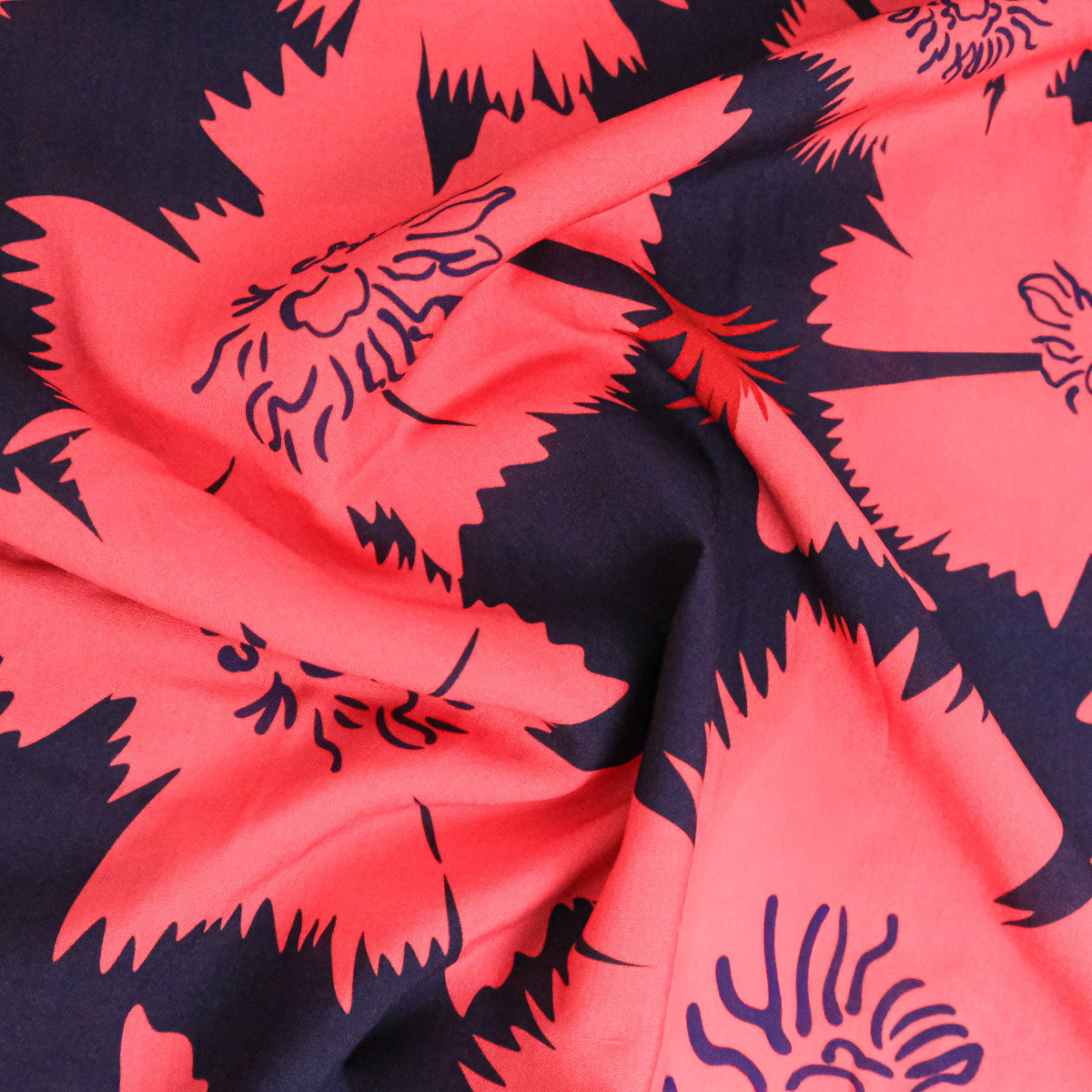 Navy Blue Dana Printed Viscose Poplin - Maison Klem
